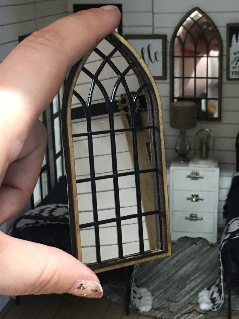 Miniature Gothic Window Mirror