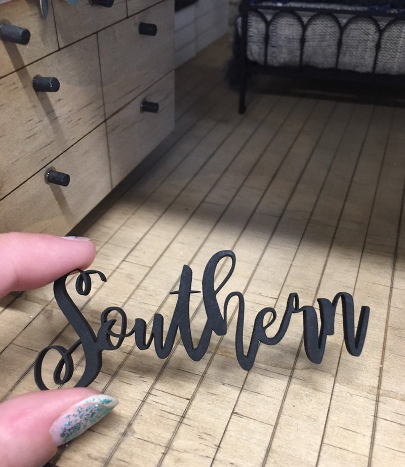 Wooden Scroll Words Southern