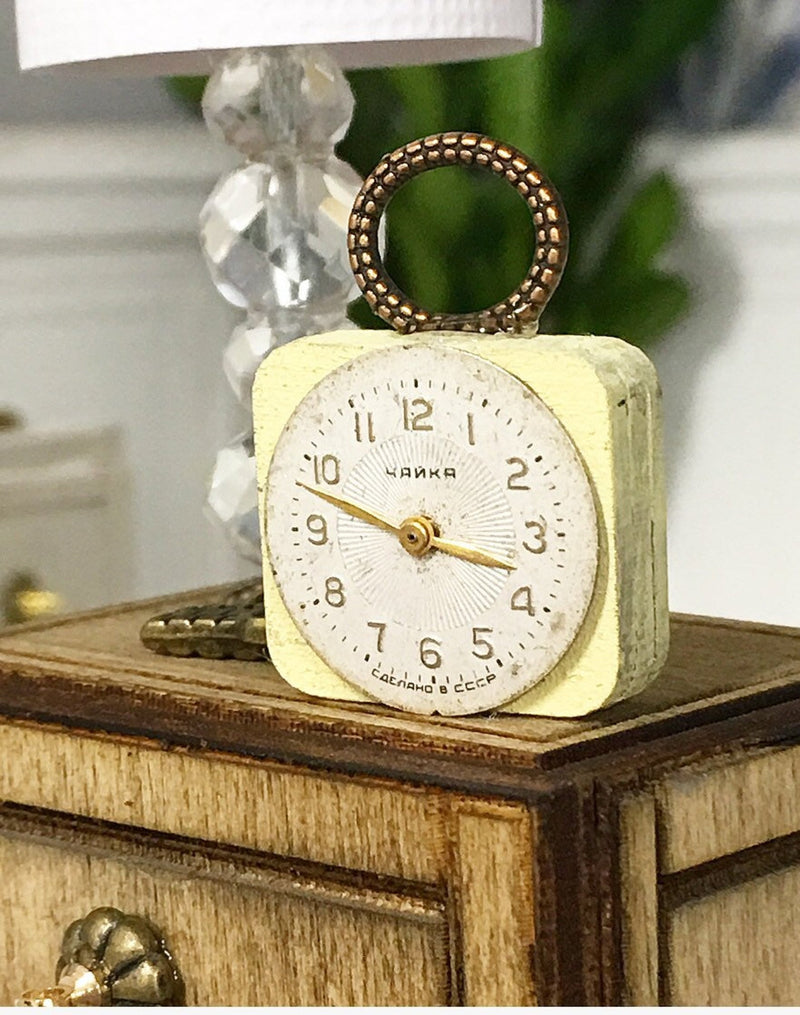 Farmhouse Square Clock & Watch Yellow