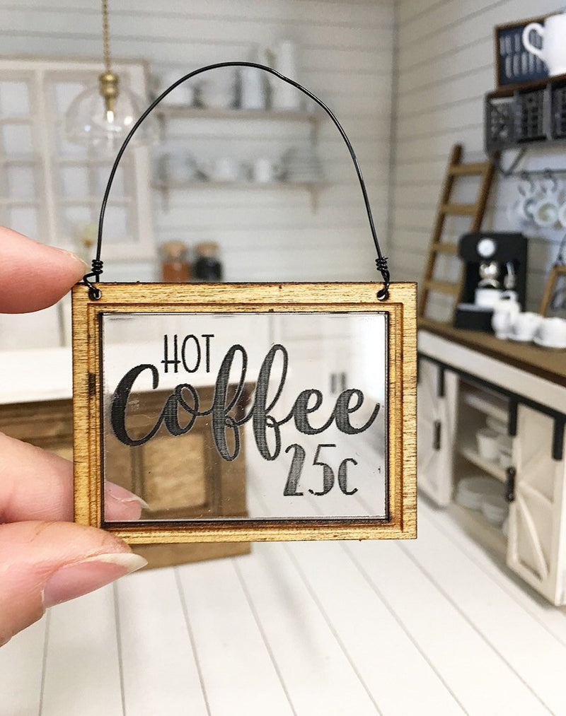 Miniature Farmhouse Large Hot Coffee Sign