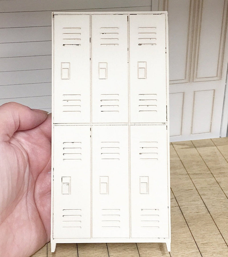 Miniature Farmhouse Lockers Antique Ivory