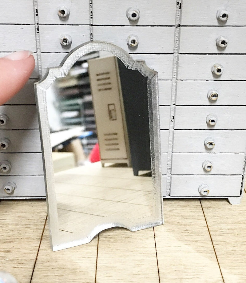 Miniature Etched edge arched mirror
