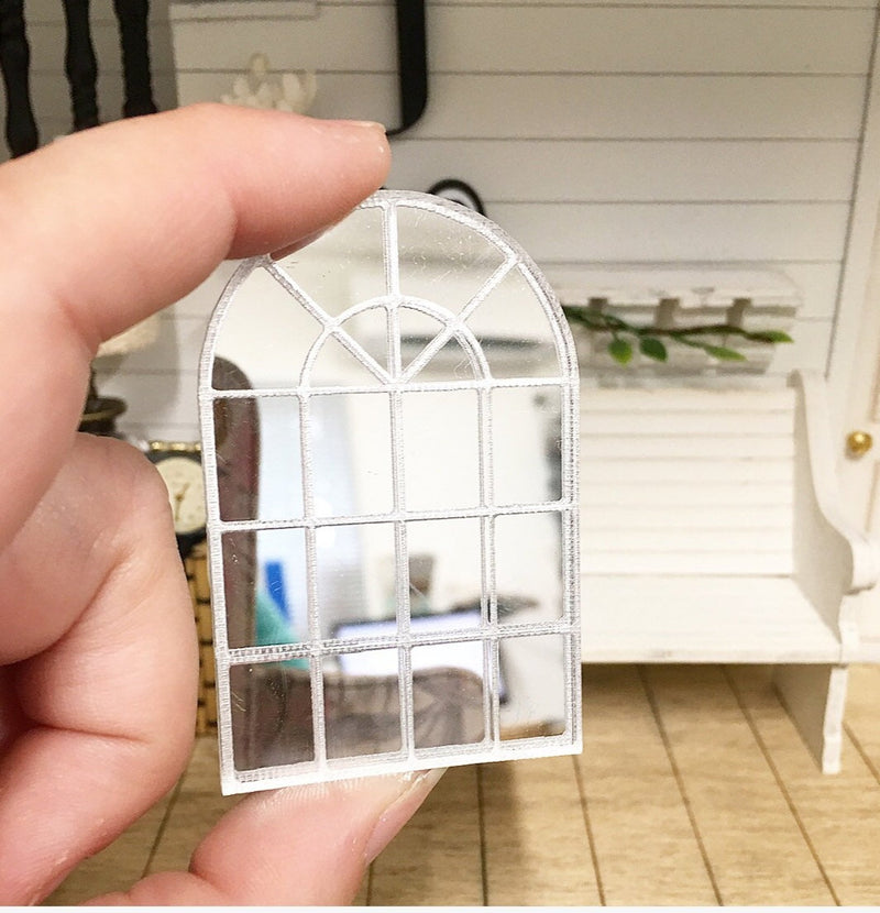 1:12 Scale | Miniature Etched Arched Mirror