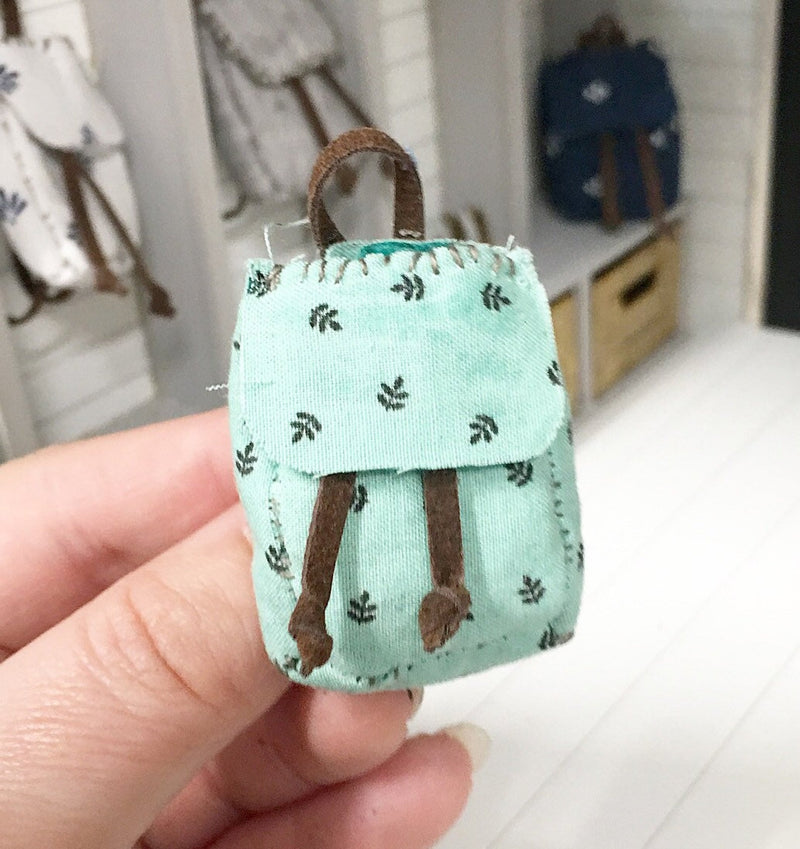 Miniature farmhouse backpack mint ferns