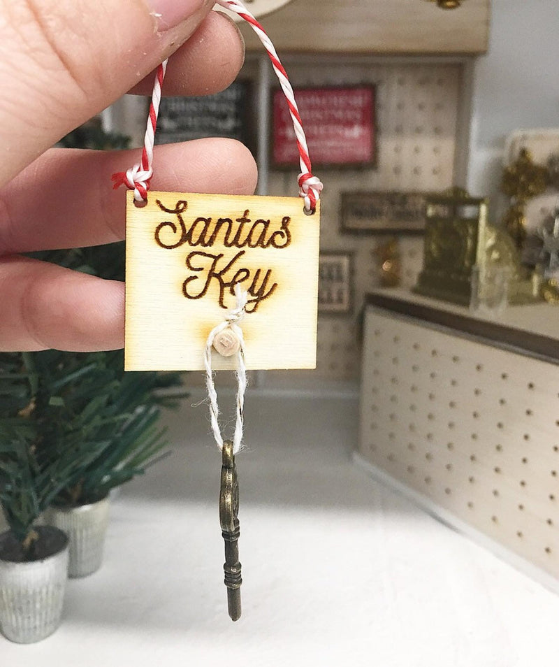 Miniature Christmas Santas Magic Key Plaque