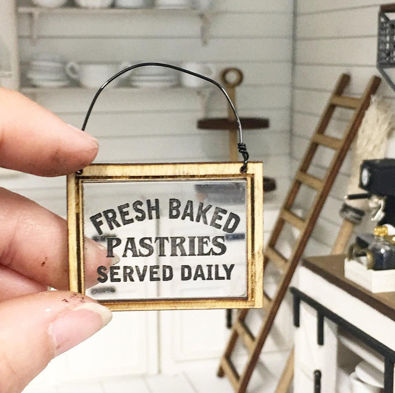 Miniature Farmhouse Fresh Baked Pastries Sign