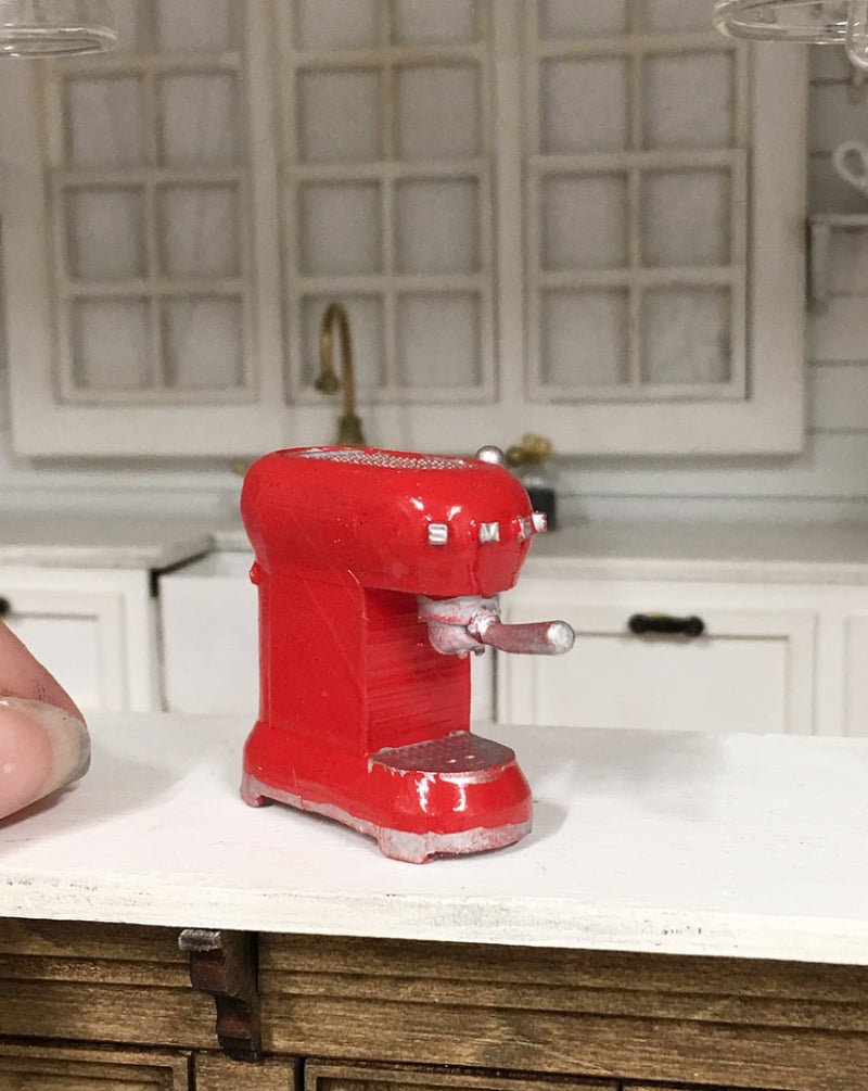 1:12 Scale | Miniature Farmhouse Smeg Coffee machine Red