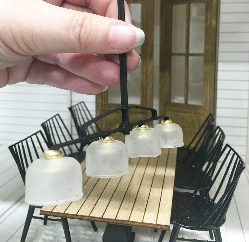 1:12 Scale | Miniature Farmhouse Black Pendant Drop Light