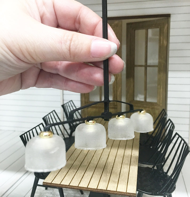 1:12 Scale | Miniature Farmhouse Black Pendant Drop Light
