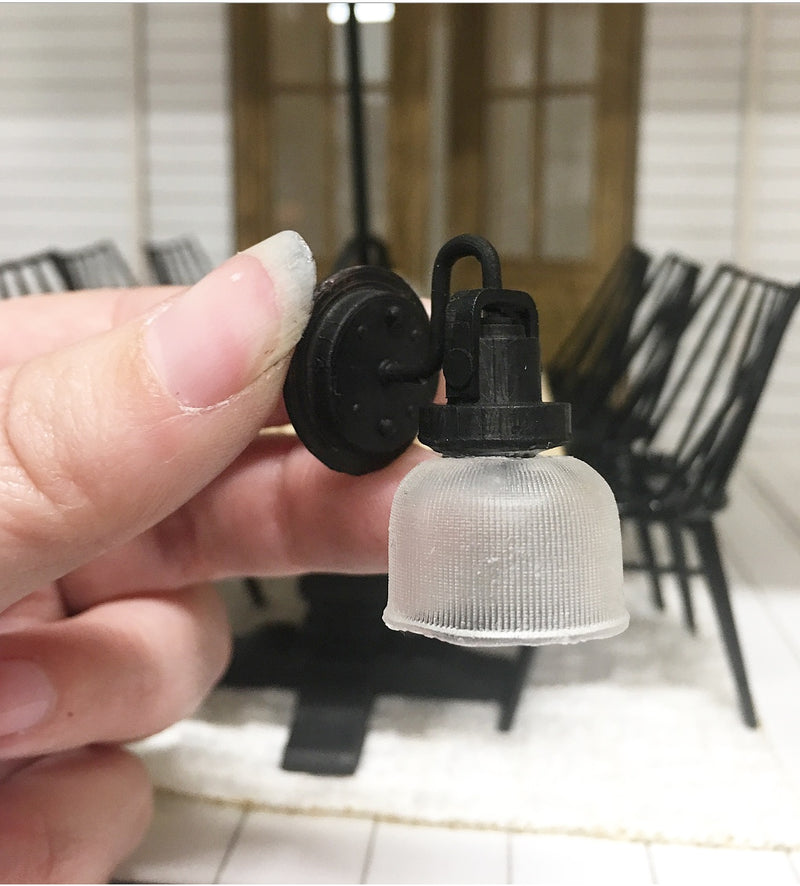 1:12 Scale | Miniature Farmhouse Black Sconce Light