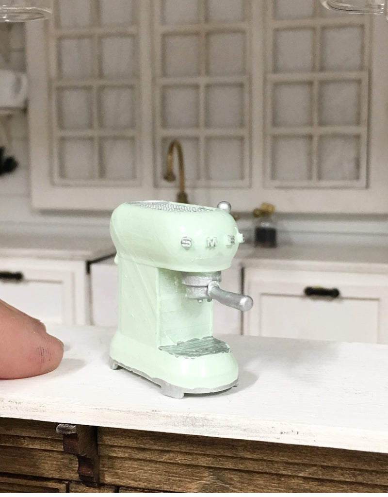 1:12 Scale | Miniature Farmhouse Smeg Coffee machine Mint